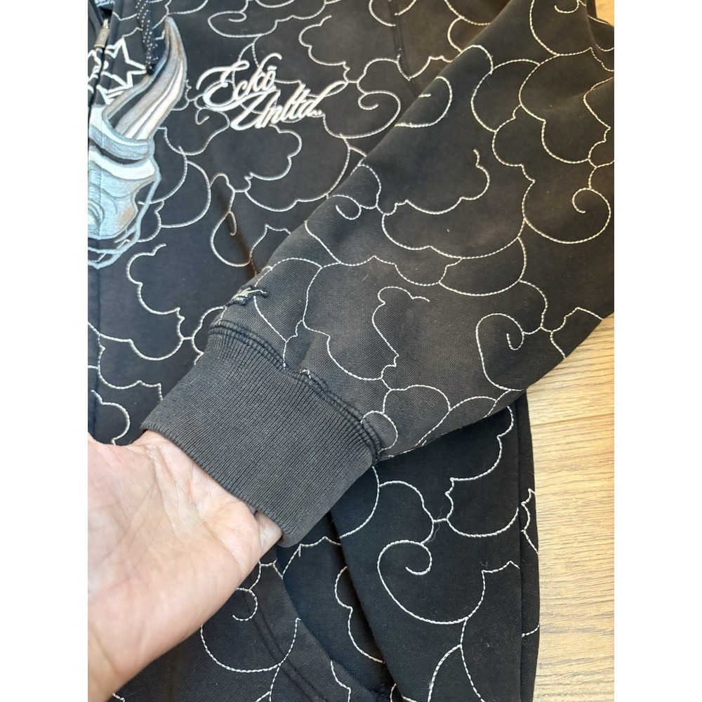 Vintage Y2K Ecko UNLTD Full Zip Hoodie Size L Embroidered Rhino Cybergoth Rare - Picture 5 of 14